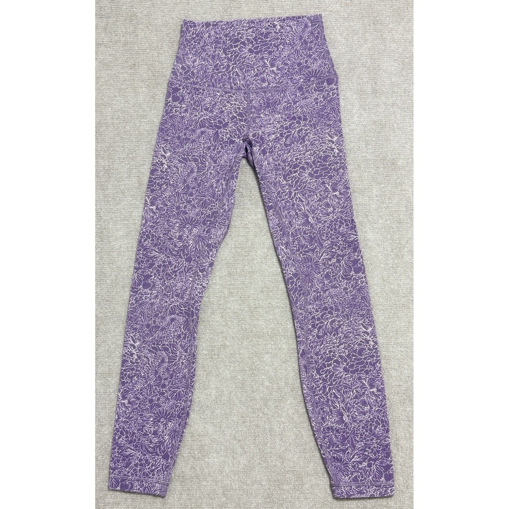 Lululemon Align‎ Leggings Sz 2 Arabesque Antoinette Smoky Quartz Purple Floral